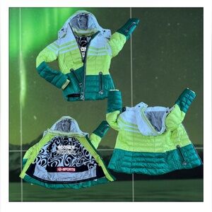 Bogner Lime Green Ski Sports Jacket